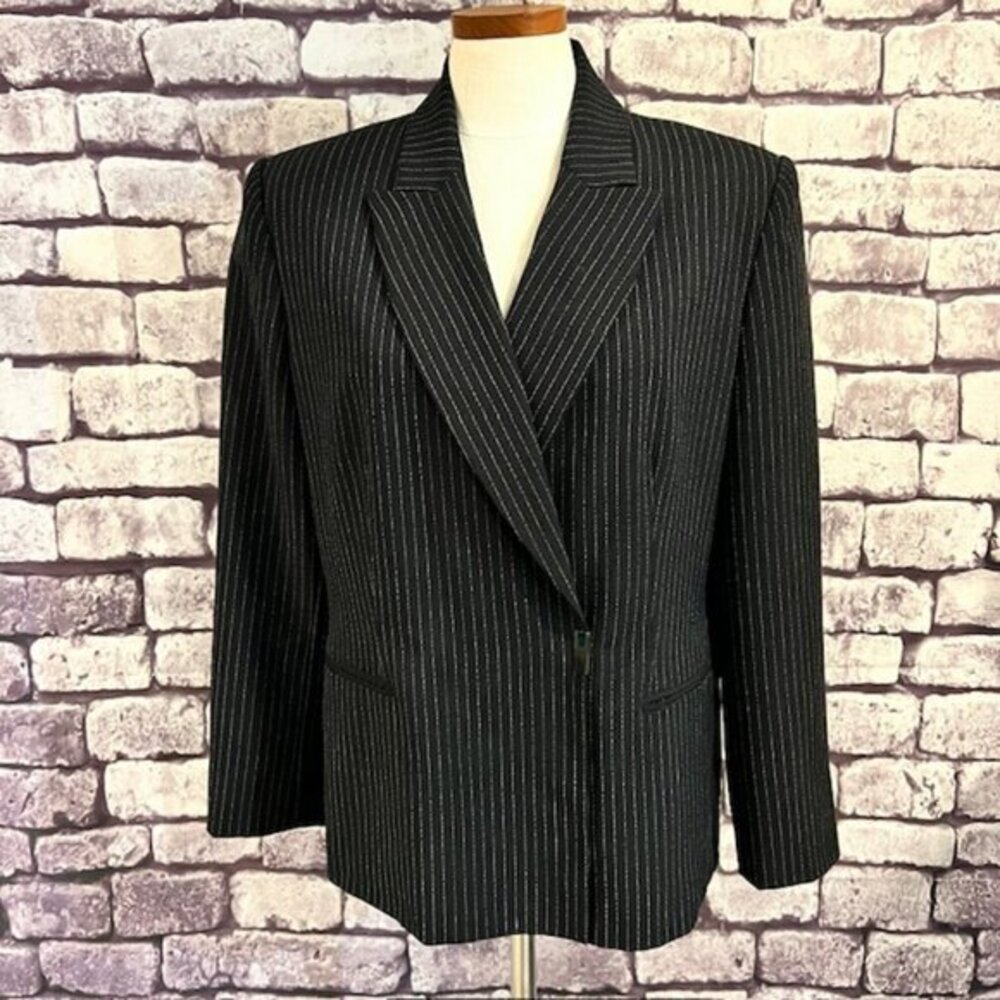 Morgan Miller Vintage Black & White Pinstripe Fully lined Jacket Size 14
